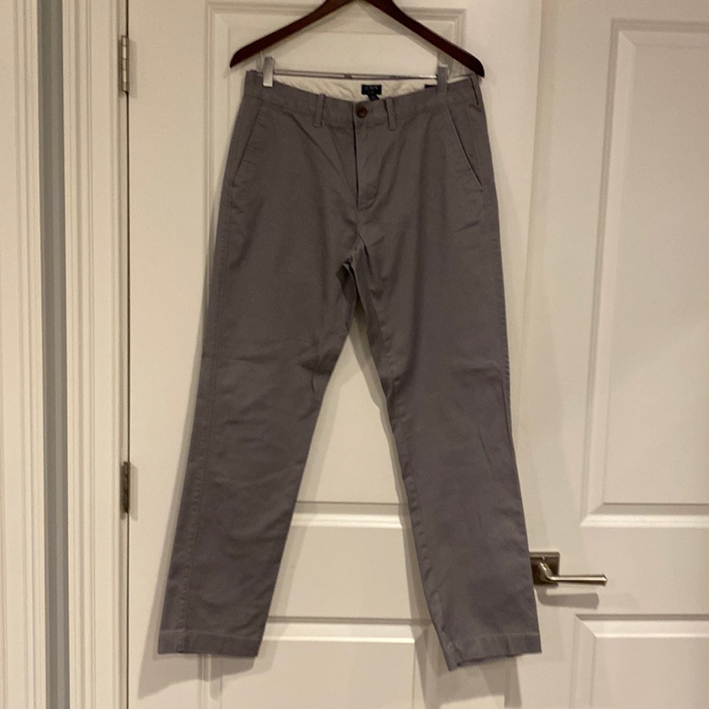 J Crew straight flex gray chinos